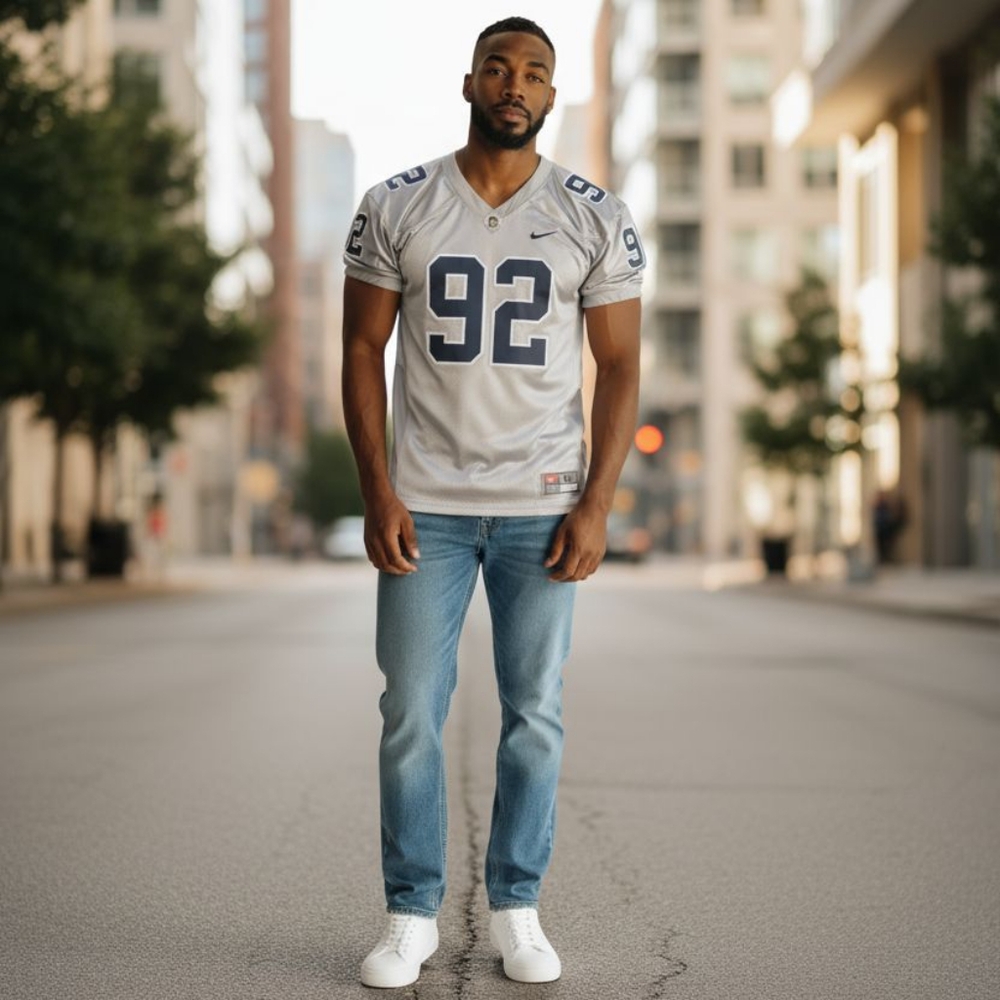 Nike Silver and Black Men's Jersey